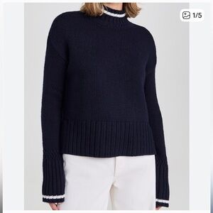 Veronica Beard Navy Blue Turtleneck Sweater